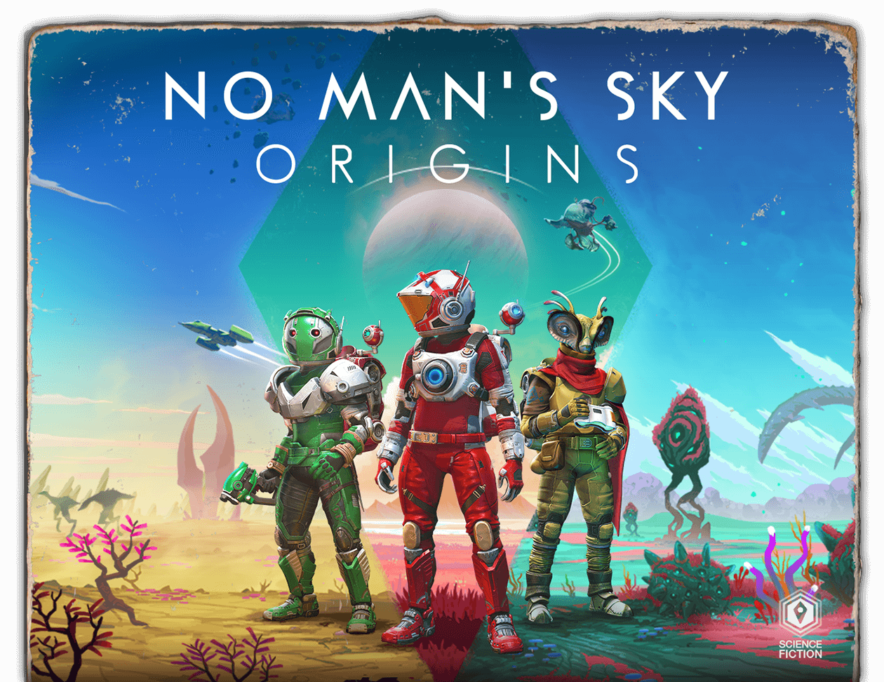 Book cover styled art showcasing No Man's Sky artwork