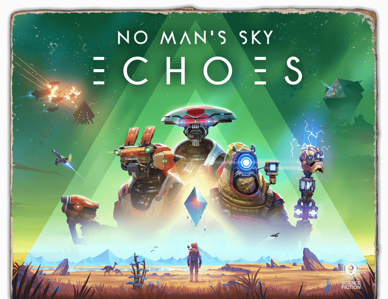 Book cover styled art showcasing No Man's Sky artwork