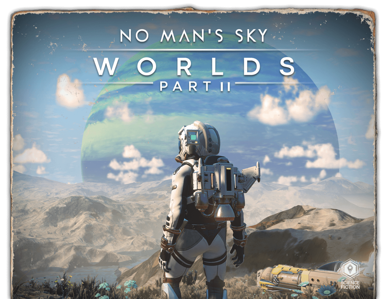 Book cover styled art showcasing No Man's Sky artwork